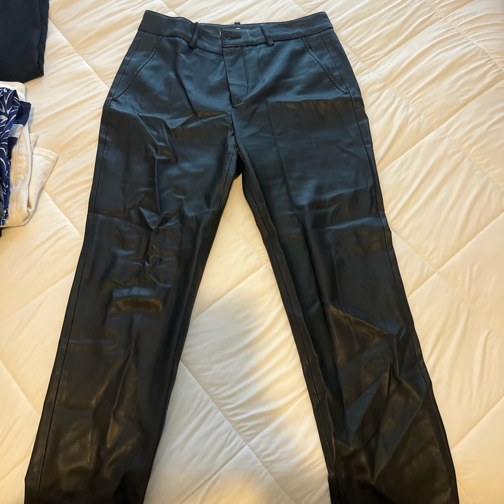 Zara Black Faux Leather Pants